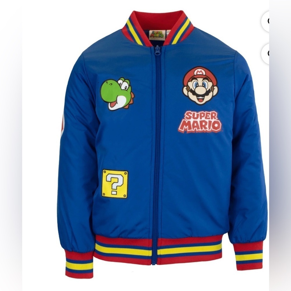 Nintendo Boys Super Mario Varsity Bomber Jacket (Little & Big Boys), Mario